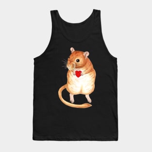 Gerbil with Heart Tank Top